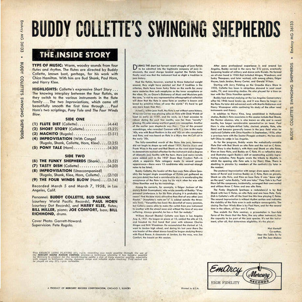 Buddy Collette And His Swinging Shepherds : Buddy Collette's Swinging Shepherds (LP, Album, Mono)