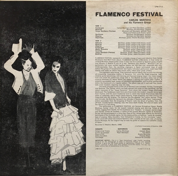 Carlos Montoya : Flamenco Festival  (LP)