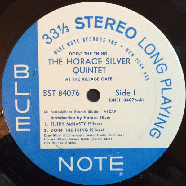 The Horace Silver Quintet : Doin' The Thing - At The Village Gate (LP, Album)