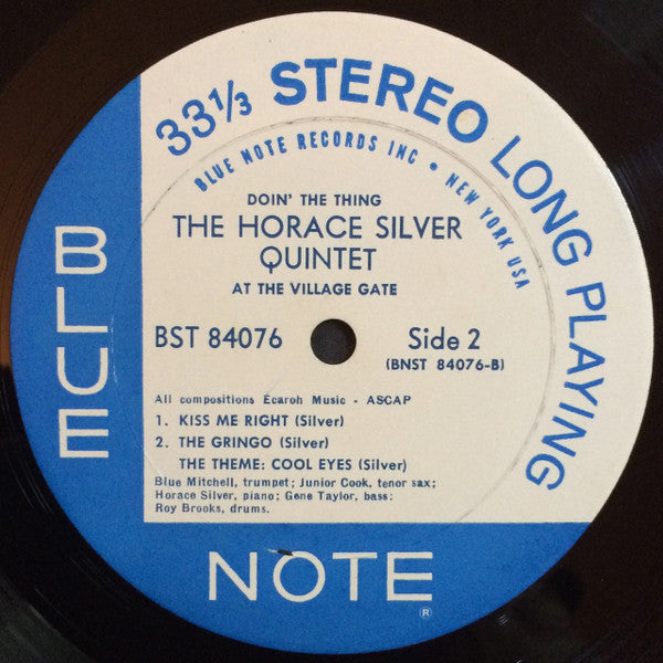 The Horace Silver Quintet : Doin' The Thing - At The Village Gate (LP, Album)