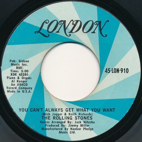 The Rolling Stones : Honky Tonk Women / You Can't Always Get What You Want (7", Single, Styrene, Pit)