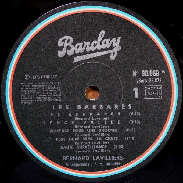 Bernard Lavilliers : Les Barbares (LP, Album, RE, Gat)