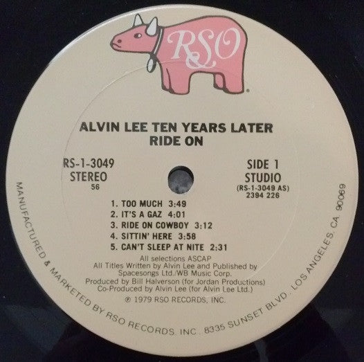 Alvin Lee & Ten Years Later : Ride On (LP, Album)