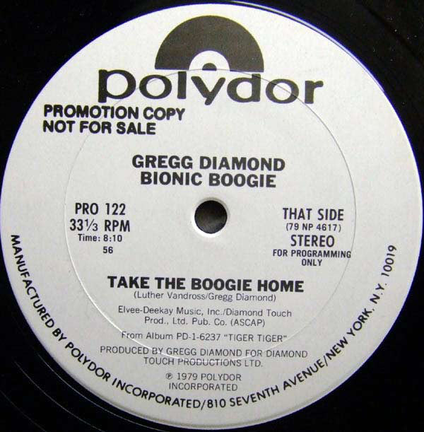 Gregg Diamond, Bionic Boogie : Tiger Tiger (Feel Good For A While) / Take The Boogie Home (12", Promo)