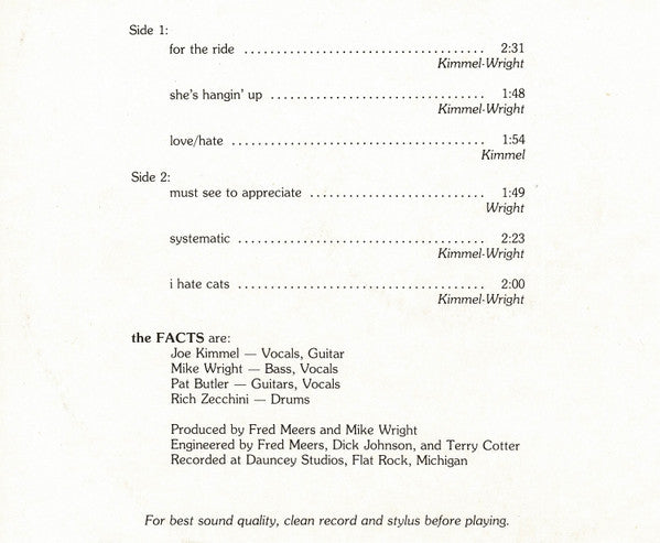 The Facts : Systematic Anxiety (12", MiniAlbum)