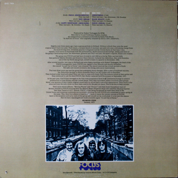 Focus (2) : In And Out Of Focus (LP, Album, RE, Mon)