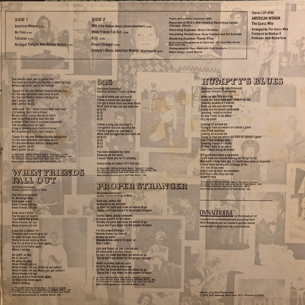 The Guess Who : American Woman (LP, Album, Ind)