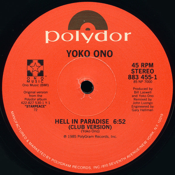 Yoko Ono : Hell In Paradise (12")
