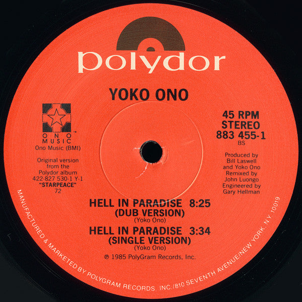 Yoko Ono : Hell In Paradise (12")