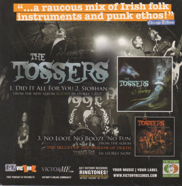 The Tossers : Agony Sampler  (CD, Promo, Smplr)