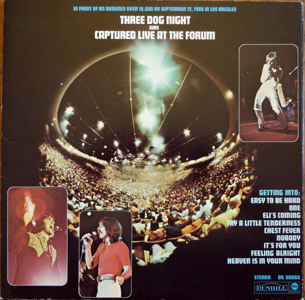Three Dog Night : Captured Live At The Forum (LP, Album, Mon)