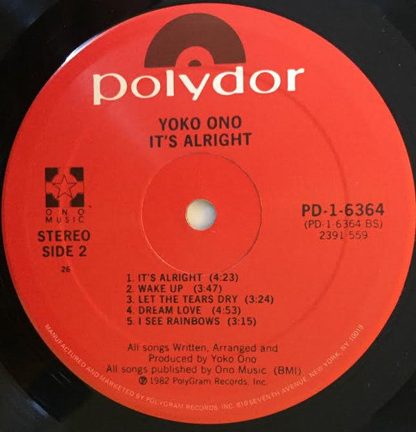 Yoko Ono : It's Alright (I See Rainbows) (LP, Album, PRC)