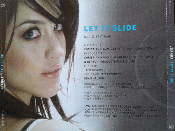 Joanna* : Let It Slide (CD, Single, Promo)