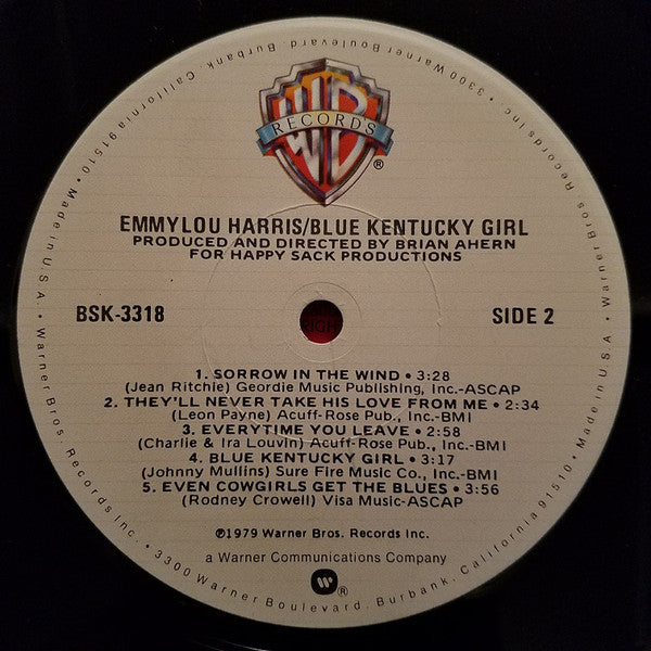 Emmylou Harris : Blue Kentucky Girl (LP, Album, Los)