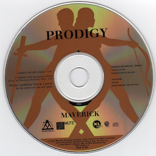 The Prodigy : Firestarter / Their Law (CD, Single, Promo)