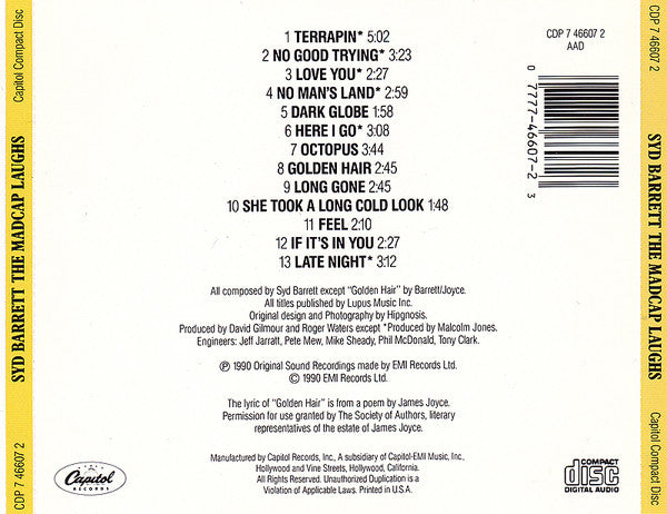 Syd Barrett : The Madcap Laughs (CD, Album, RE)