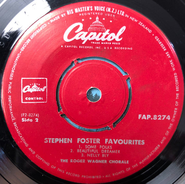 The Roger Wagner Chorale : Stephen Foster Favorites (7", EP, Mono)