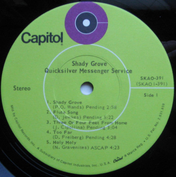Quicksilver Messenger Service : Shady Grove (LP, Album, Gat)