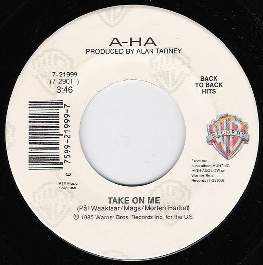 a-ha : Take On Me / The Sun Always Shines On T.V. (7", Single)