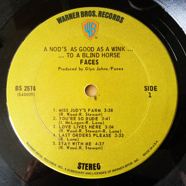 Faces (3) : A Nod Is As Good As A Wink... To A Blind Horse (LP, Album, San)