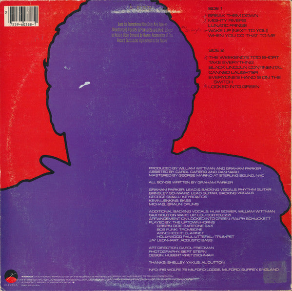 Graham Parker And The Shot : Steady Nerves (LP, Album, Promo)
