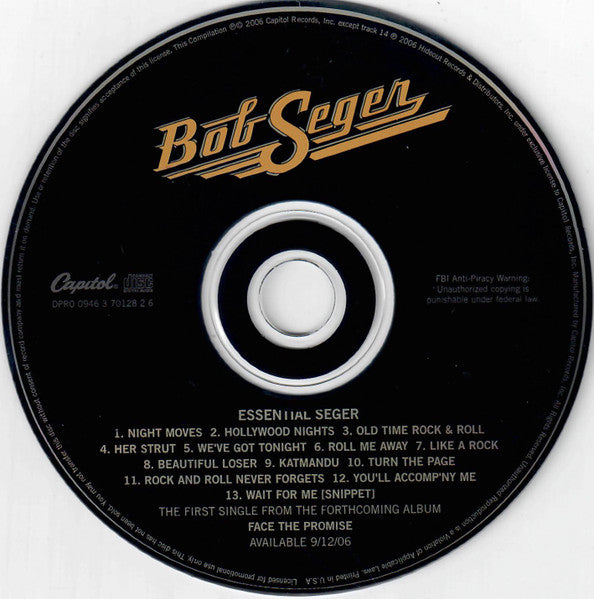 Bob Seger : Essential Seger (CD, Comp, Promo)