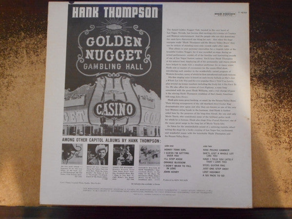 Hank Thompson With Hank Thompson and His Brazos Valley Boys : Hank Thompson At The Golden Nugget (LP, Album, Mono, RP)