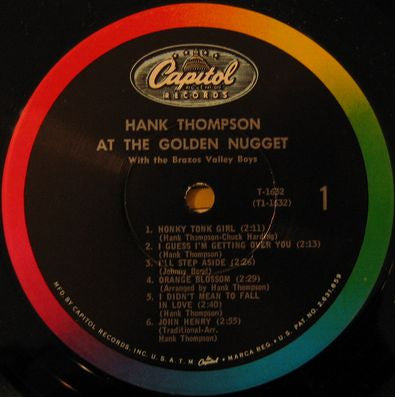 Hank Thompson With Hank Thompson and His Brazos Valley Boys : Hank Thompson At The Golden Nugget (LP, Album, Mono, RP)