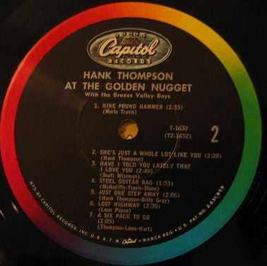 Hank Thompson With Hank Thompson and His Brazos Valley Boys : Hank Thompson At The Golden Nugget (LP, Album, Mono, RP)