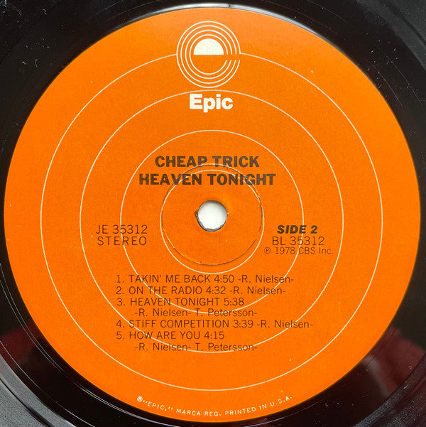Cheap Trick : Heaven Tonight (LP, Album, Glo)