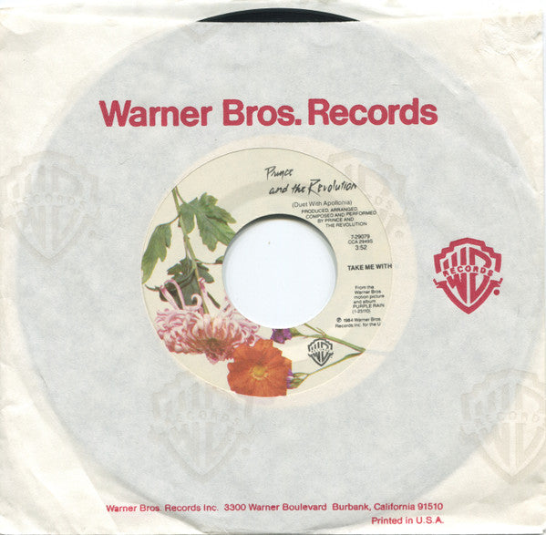 Prince And The Revolution : Take Me With U (7", Single, Spe)