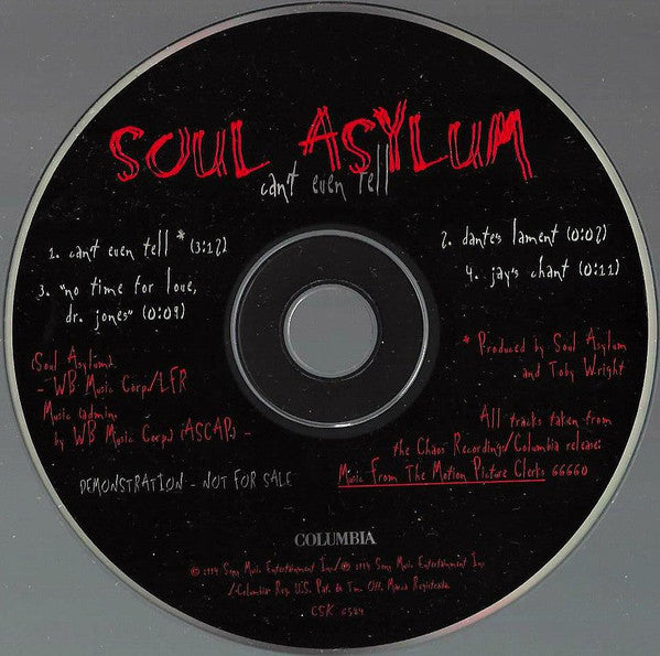 Soul Asylum (2) : Can't Even Tell (CD, Single, Promo)