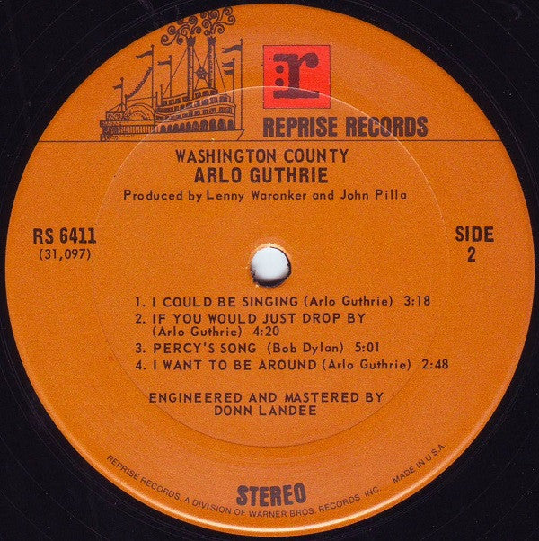 Arlo Guthrie : Washington County (LP, Album, San)
