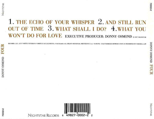 Donny Osmond : Four (CD, EP)