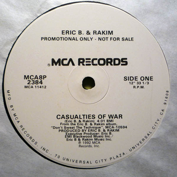 Eric B. & Rakim : Casualties Of War (12", Promo)