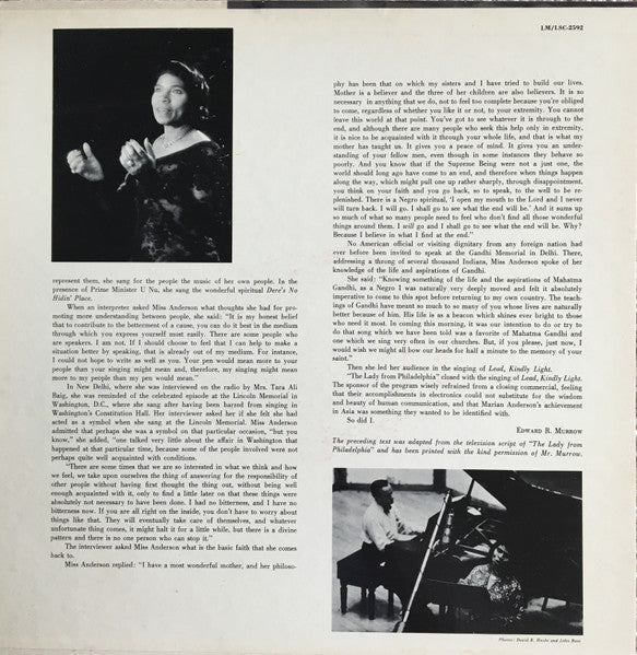 Marian Anderson, Franz Rupp : He's Got The Whole World In His Hands  And  18 Other Spirituals (LP, Mono, Gat)