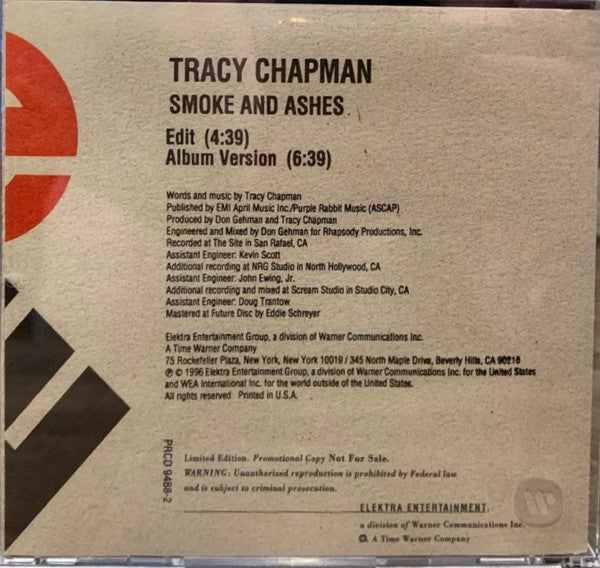 Tracy Chapman : Smoke And Ashes (CD, Ltd, Promo)