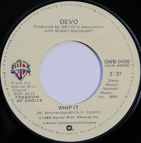 Devo : Whip It / Girl U Want (7", Single, Jac)