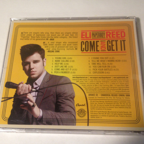 Eli "Paperboy" Reed : Come And Get It! (CD, Advance, Album, Promo)
