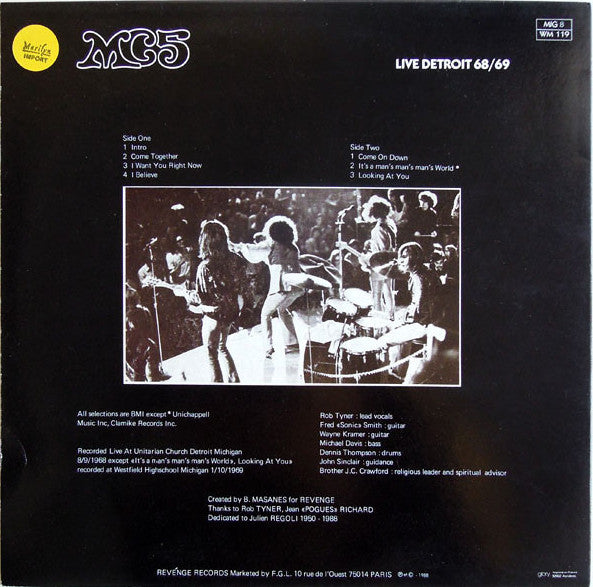 MC5 : Live Detroit 68/69 (LP, Album, Pin)