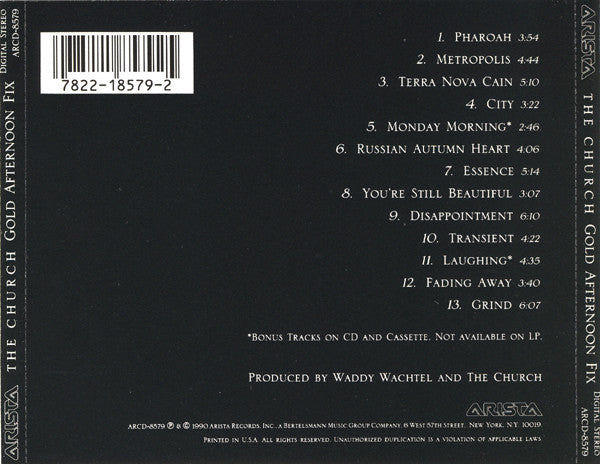 The Church : Gold Afternoon Fix (CD, Album)