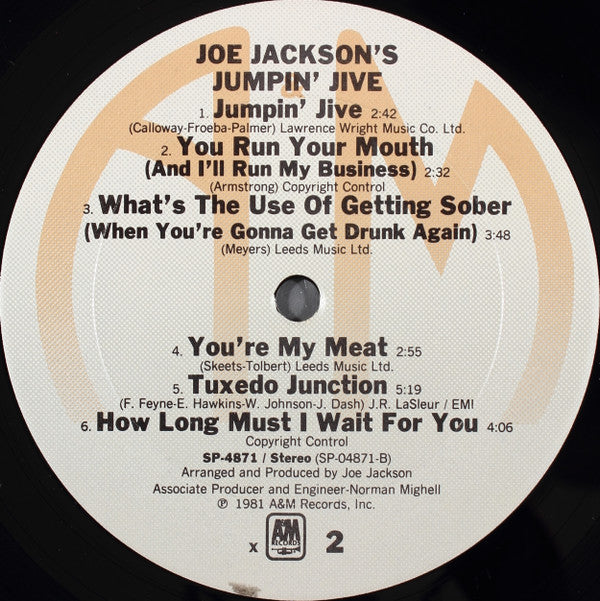 Joe Jackson's Jumpin' Jive : Joe Jackson's Jumpin' Jive (LP, Album, x -)