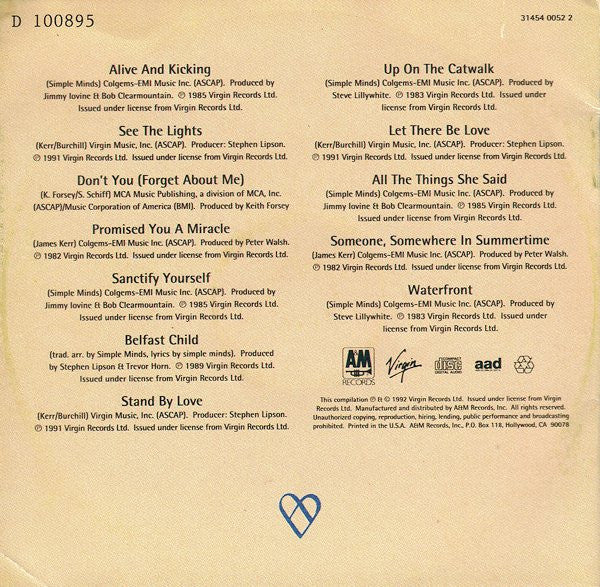 Simple Minds : Glittering Prize 81/92 (CD, Comp, Club, RM)