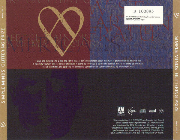 Simple Minds : Glittering Prize 81/92 (CD, Comp, Club, RM)