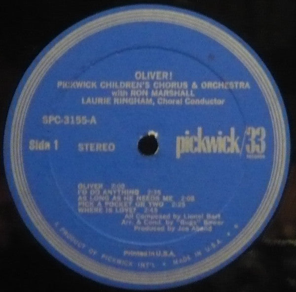 Pickwick Children's Chorus Featuring Ron Marshall : Oliver! (LP)