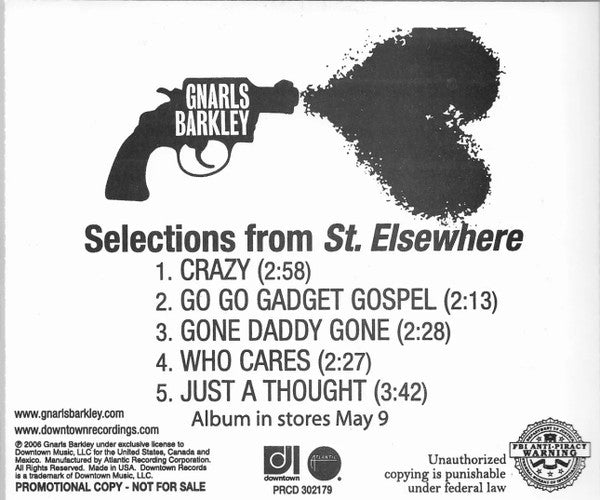 Gnarls Barkley : Selections From St. Elsewhere (CD, Promo, Smplr)