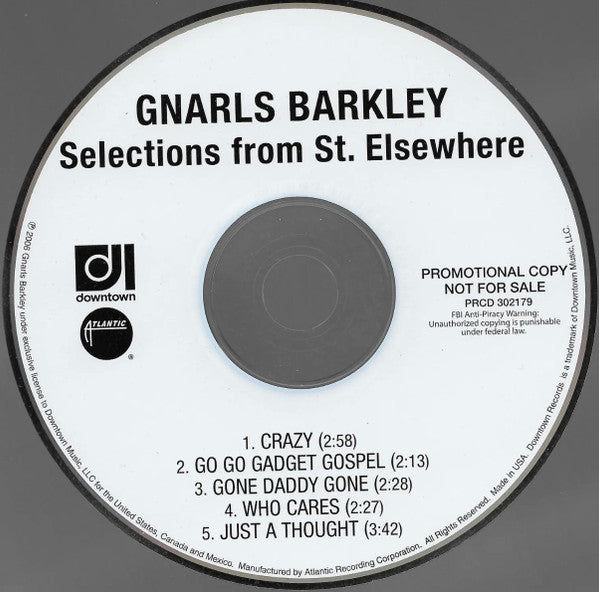 Gnarls Barkley : Selections From St. Elsewhere (CD, Promo, Smplr)