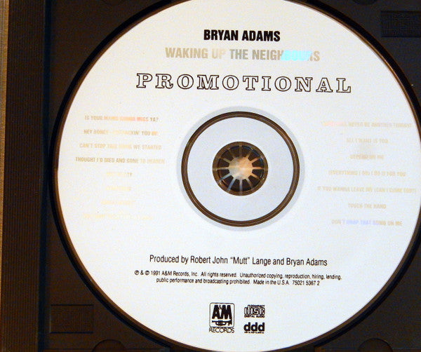 Bryan Adams : Waking Up The Neighbours (CD, Album, Promo)