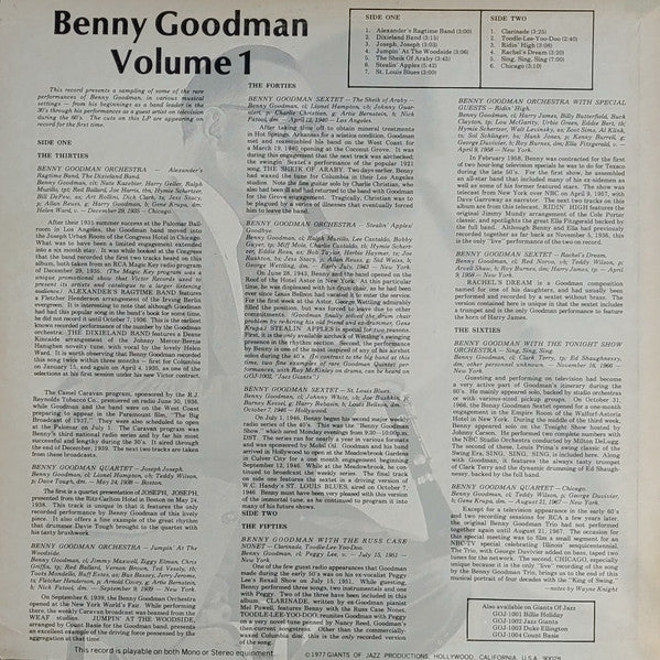 Benny Goodman And His Orchestra : Swingin' Through The Years (LP, Comp, Mono, Ltd)