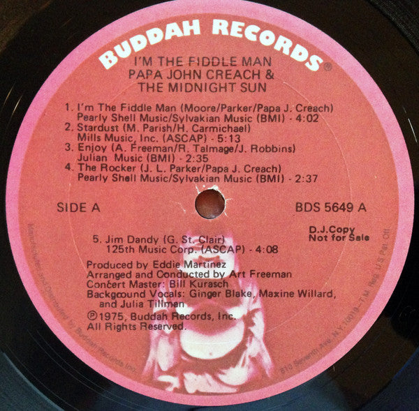 Papa John Creach & The Midnight Sun : I'm The Fiddle Man (LP, Album, Promo)
